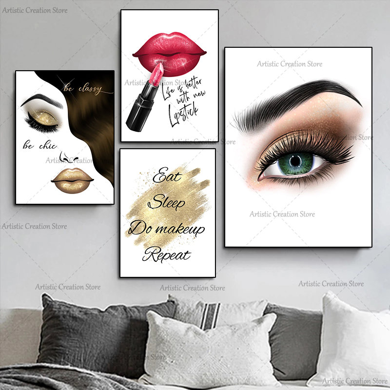 Beauty Makeup Drawing - Moda uroda Glamour makijaż kobieta usta