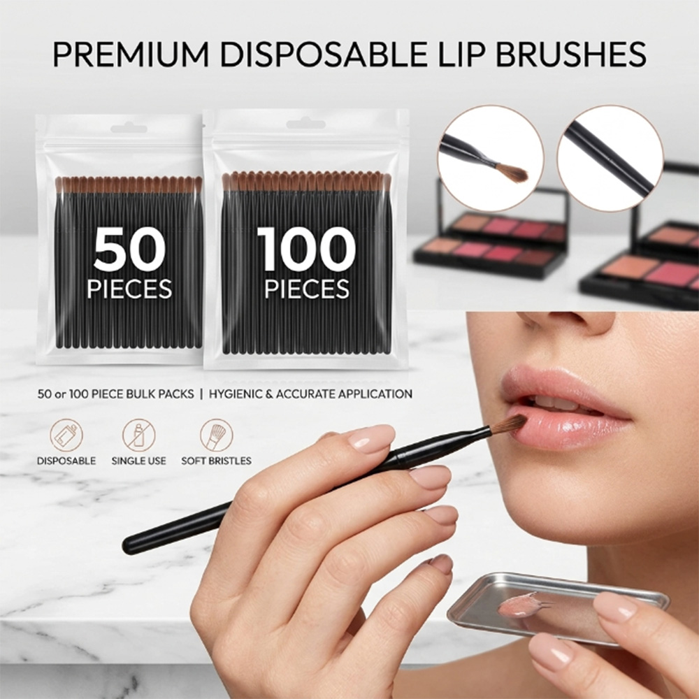 Makeup Beauty Set - Zestaw 50/100 szt. jednorazowych pędzelków do
