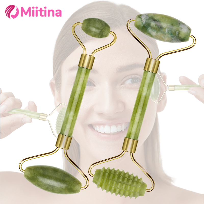 Jade Roller Gua Sha - Naturalny Jadeitowy Roller do Twarzy Gua