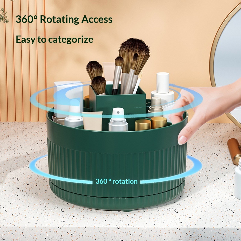 Beauty Makeup Desk - 360 ° Obrotowy organizer na pędzle