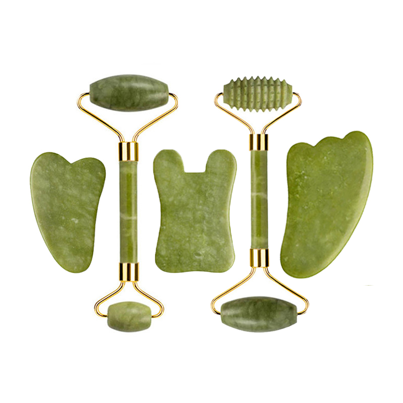 Jade Roller Gua Sha - Naturalny jadeitowy wałek do masażu Gua