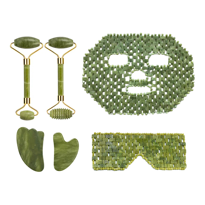 Jade Roller Gua Sha - Naturalna jadeitowa maska do twarzy Xiuyan