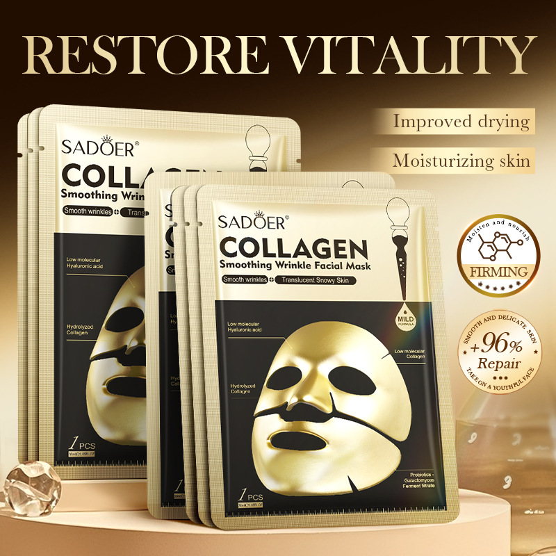 SADOER Złote Maski Kolagenowe  – Sheet Face Mask Pack recenzja i cena