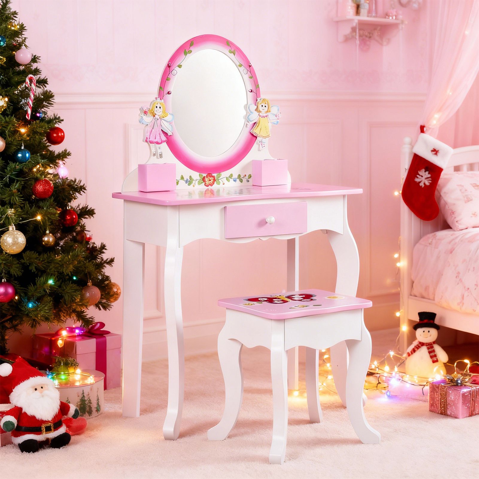 Drewniany toaletka dla dzieci  – Beauty Makeup Desk recenzja i cena