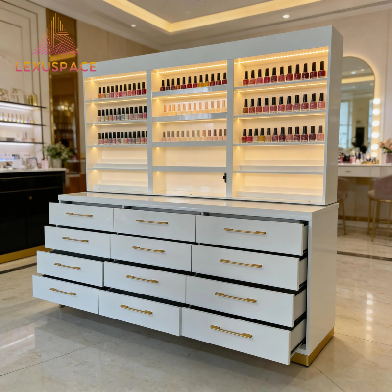 Drewniany regał ekspozycyjny n – Beauty Makeup Store recenzja i cena